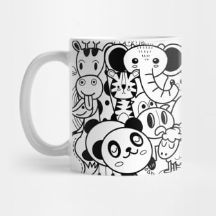 cute cartoon sketch animals Mug